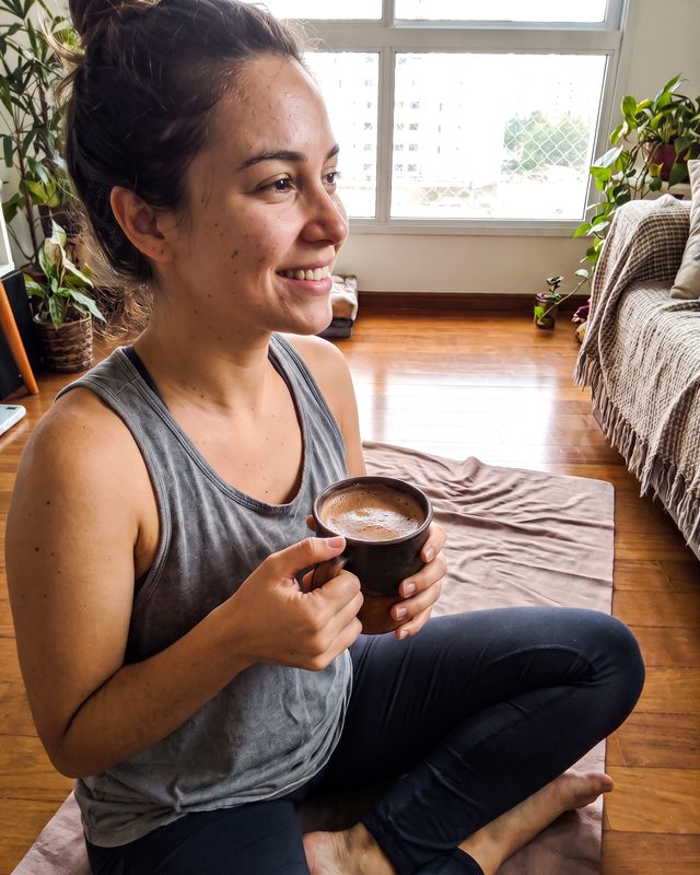 Cliente com cacau Theobroma: consumo pos yoga